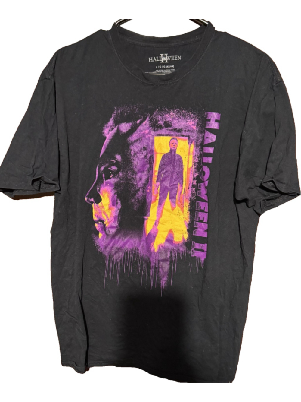 Halloween II Jason Myers Movie Logo T-Shirt Men's Size L Black Horror